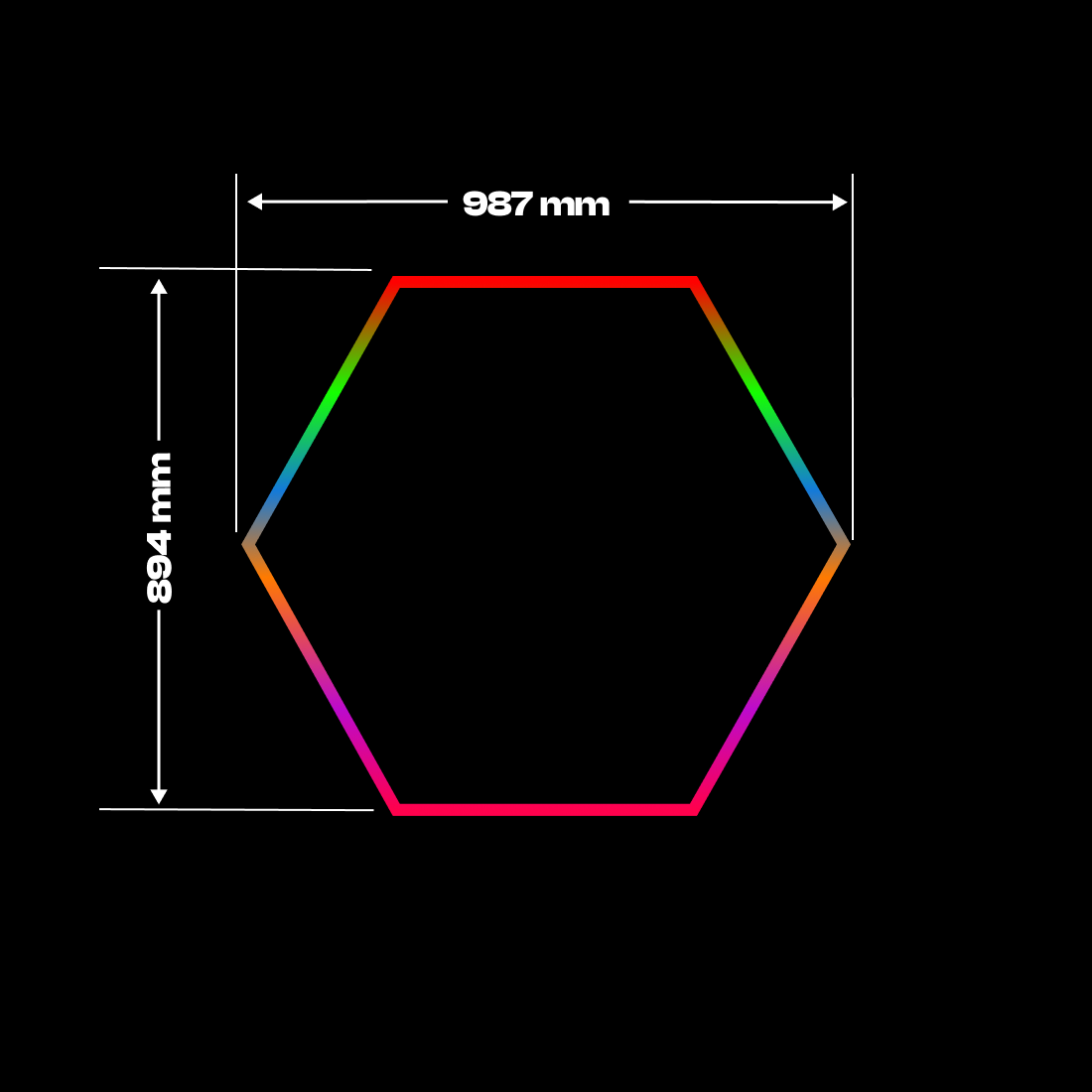 1 RGB Hexagon valaisin