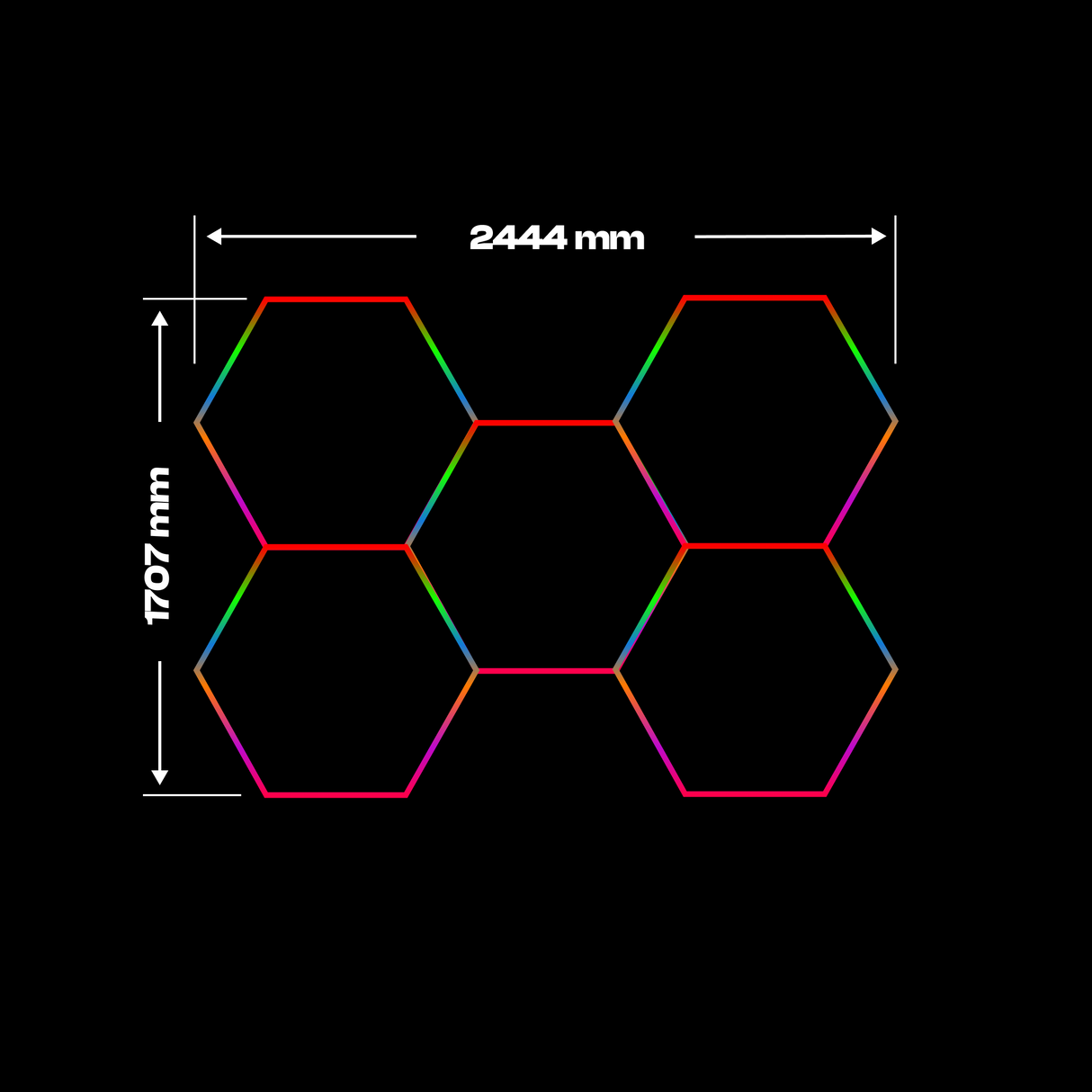 5 RGB Hexagon valaisin