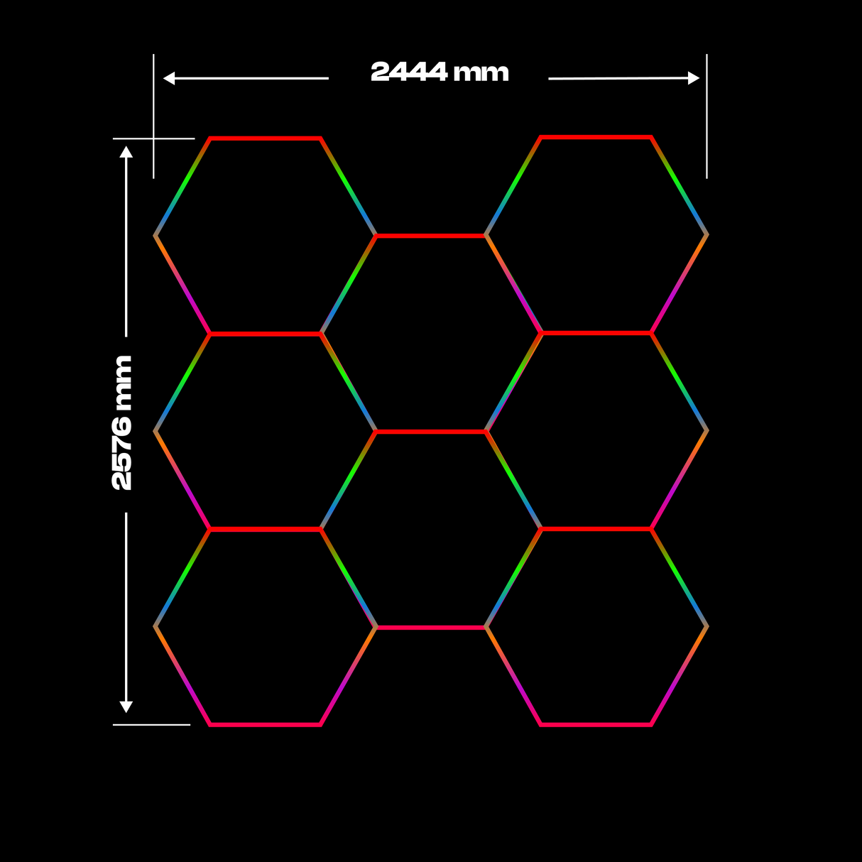 8 RGB Hexagon valaisin